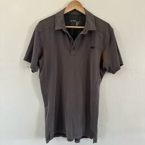 Arc’teryx Relax Fit Short Sleeve Polo Shirt Gray Size Medium ** Read Description